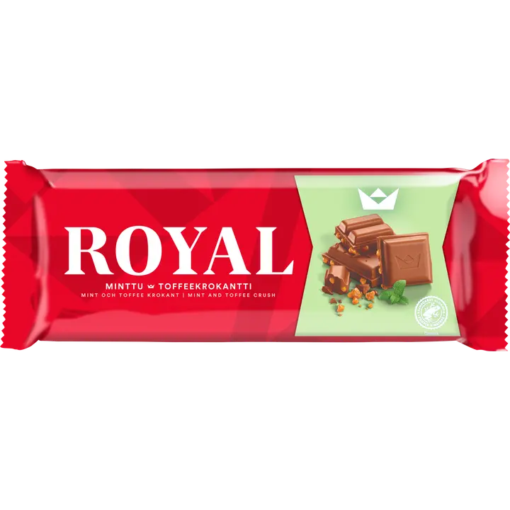 Royal Minttu Toffeekrokantti suklaalevy 190g