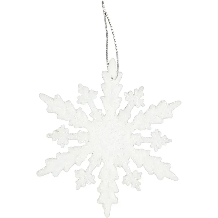 Kuusenkoriste lumihiutale 6 kpl, valkoinen