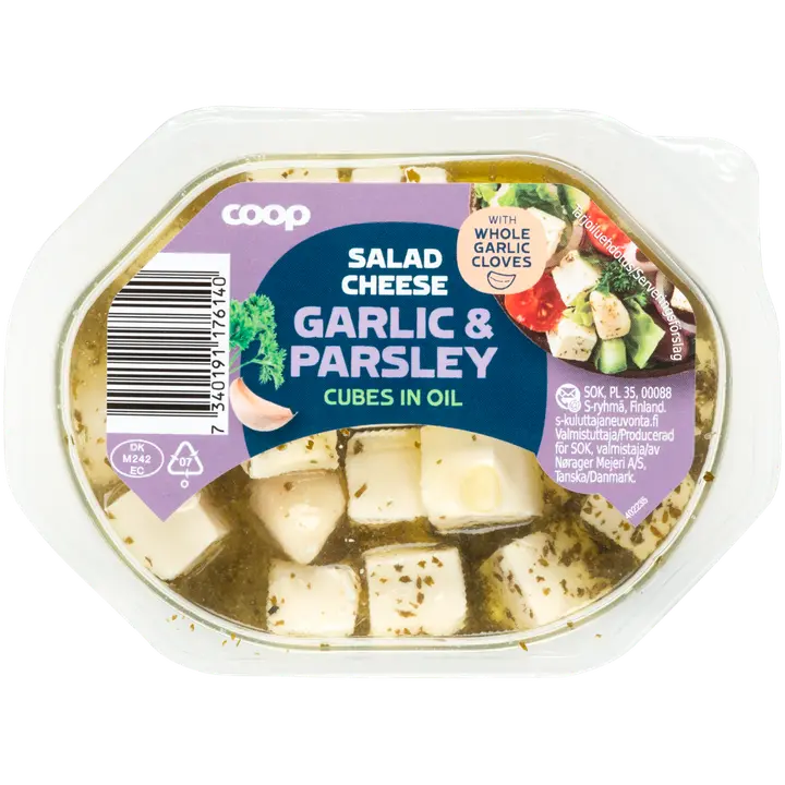 Coop salaattijuustokuutio valkosipuli-persilja 100/70 g