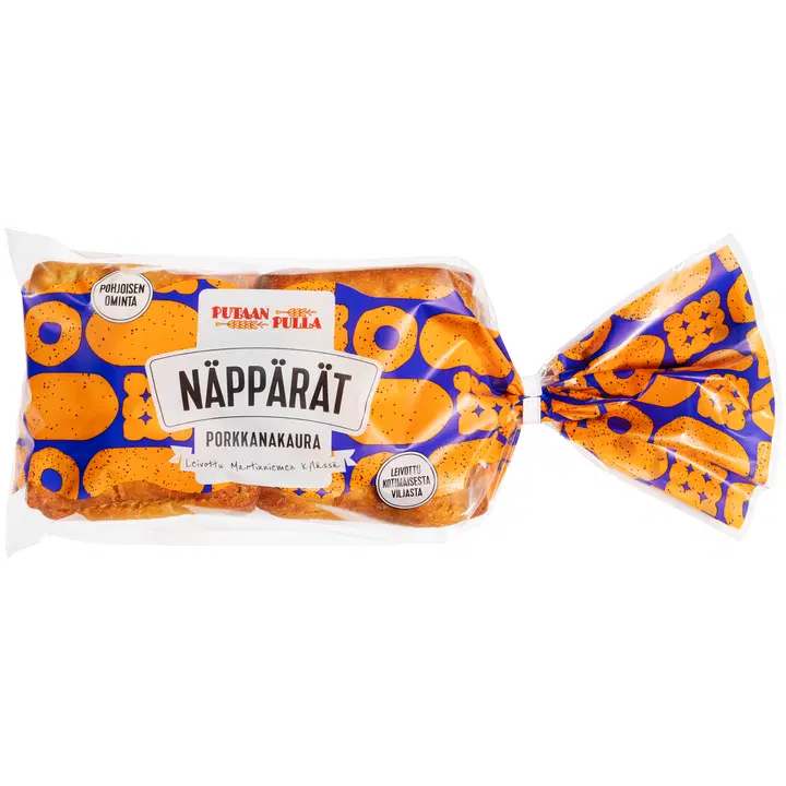 PutaanPulla Näppärät Porkkanakaura 4 kpl/250g halkaistu porkkanakaurapalaleipä
