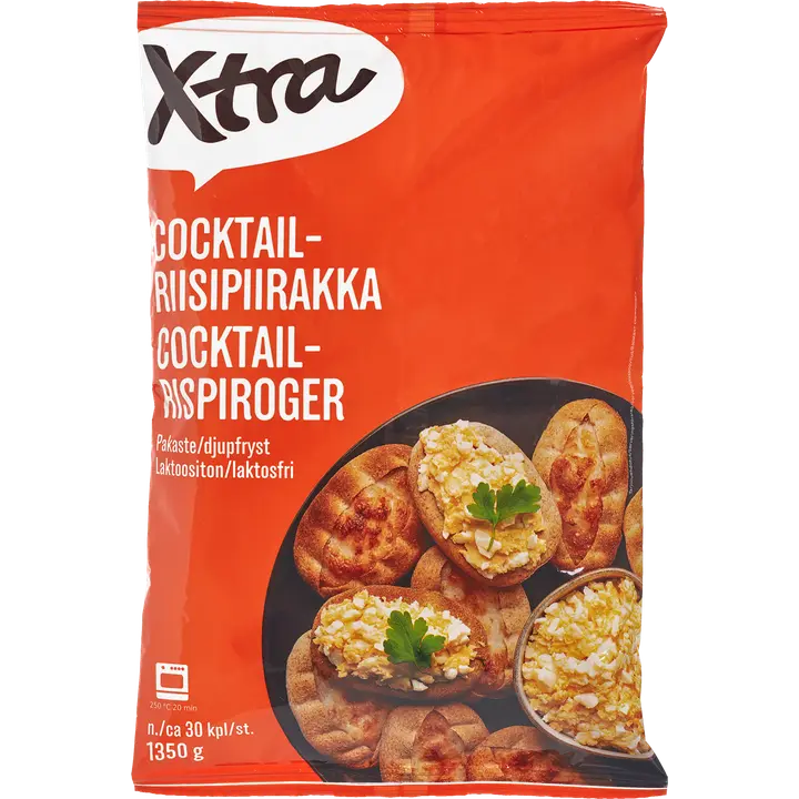 Xtra cocktailriisipiirakka 1350g n. 30kpl pakaste