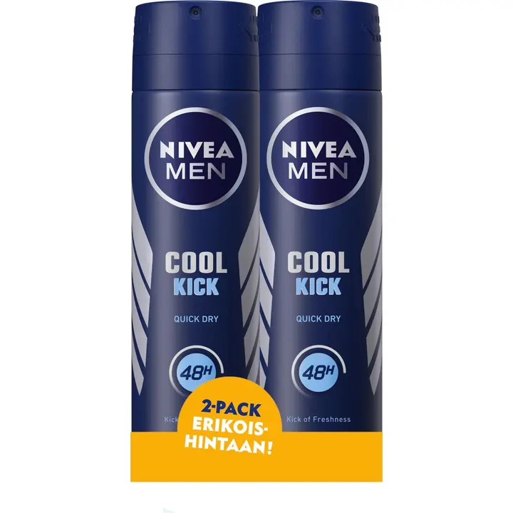 NIVEA MEN 2x150ml Cool Kick Deo Spray -antiperspirantti