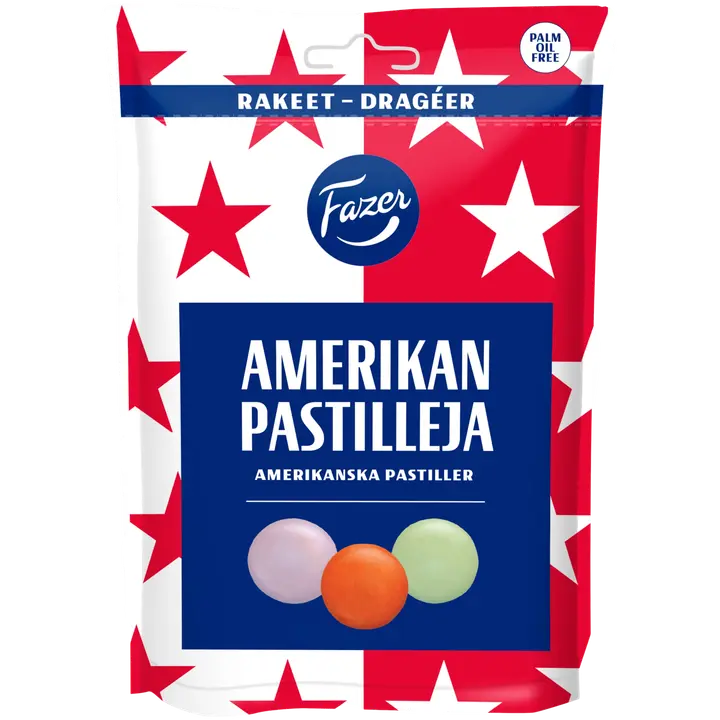 Fazer Amerikan pastilli maitosuklaarae karkkipussi 175g