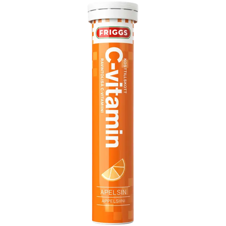Friggs 1000mg C-vitamiiniporetabletti Appelsiini 20kpl