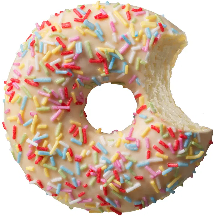 Donut Worry Be Happy donitsi strösselisekoituksella 57g sulatettu