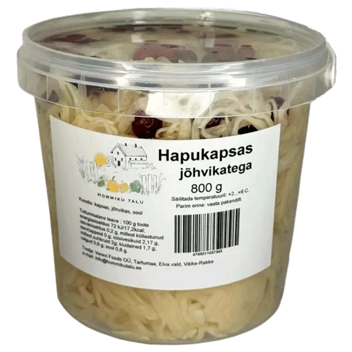 Hapukapsas jõhvikatega 800g Hommiku Talu
