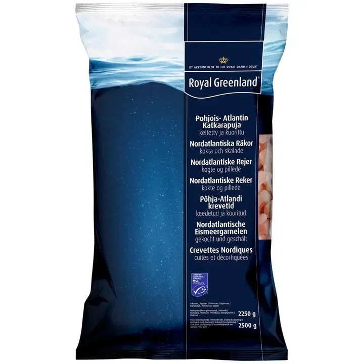 Royal Greenland MSC Katkarapu 350/600 keitetty ja kuorittu pakaste 2,5kg