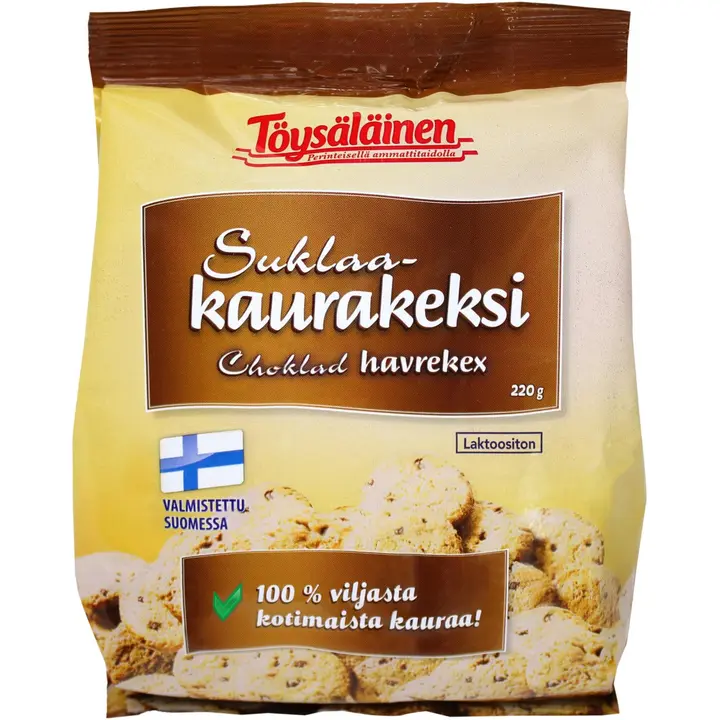 Töysäläinen suklaa-kaurakeksi 100% 220g