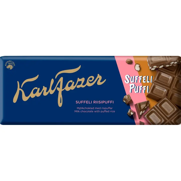 Karl Fazer Suffeli Riisipuffi suklaalevy 185g
