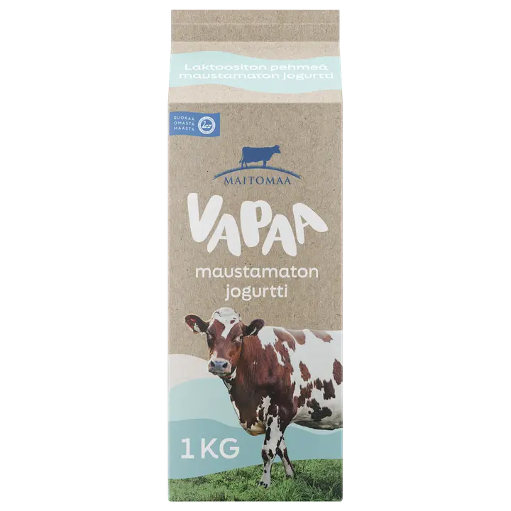 Vapaa pehmeä maustamaton jogurtti 1 kg, laktoositon