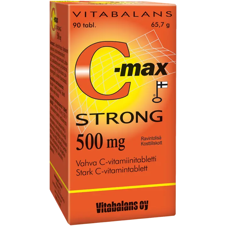 C-max Strong 500 mg 90 tabl., vahva C-vitamiinitabletti,  Vitabalans