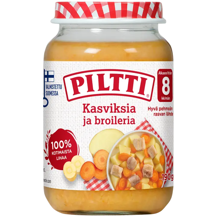 Piltti 190g Kasviksia ja broileria lastenateria 8kk