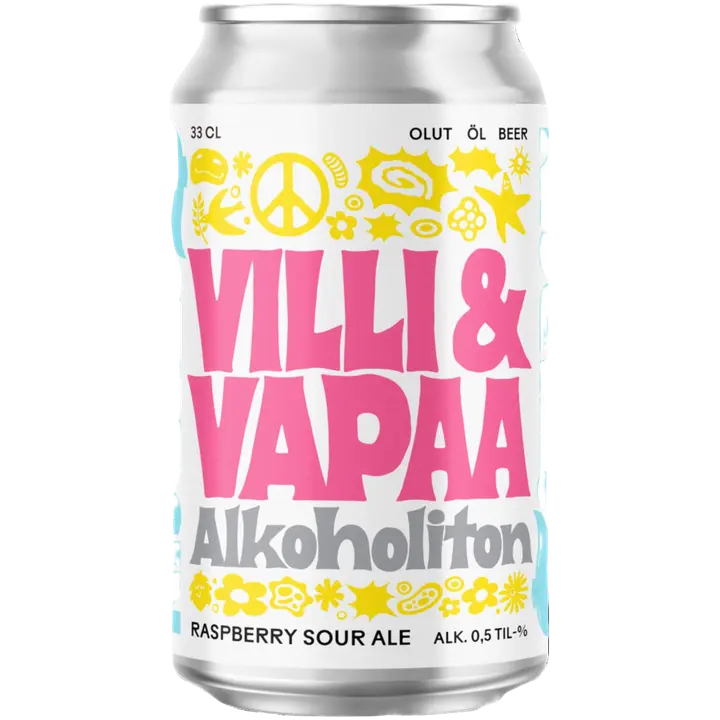Fiskarsin Panimo Villi ja Vapaa Raspberry Sour Ale 0,5% 33cl tölkki