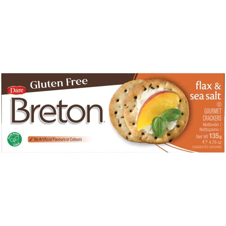 Breton pellavansiemen & merisuola keksi, gluteeniton 135g