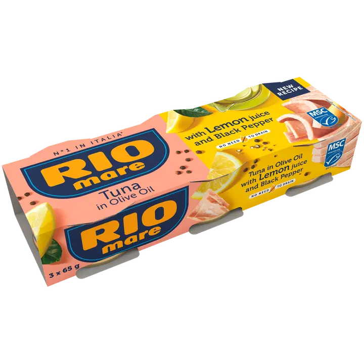 Rio Mare MSC Tonfisk med citronpeppar i olivolja 3x65g/52g