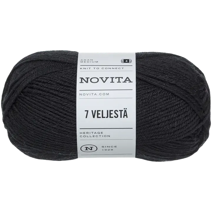 Novita lanka 7 Veljestä 100 g noki 099