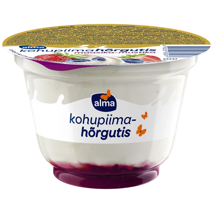 Alma kohupiimahõrgutis maasika-mustika, 150 g