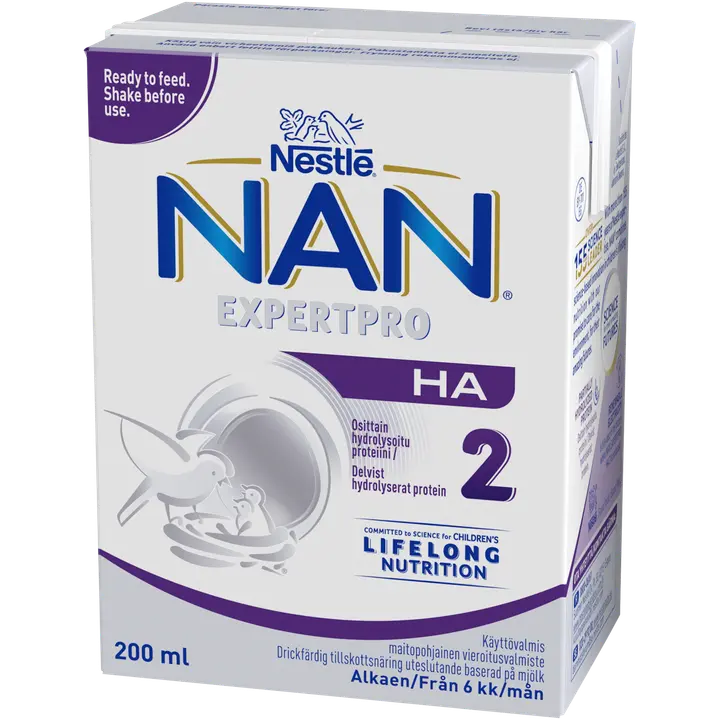 Nestlé Nan 200ml HA 2 maitopohjainen käyttövalmis vieroitusvalmiste