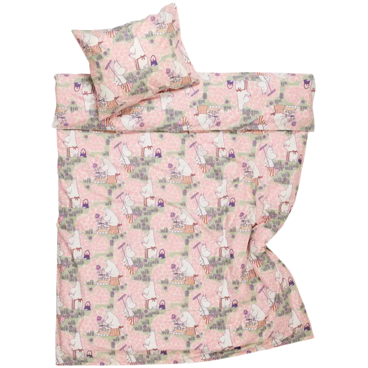Voodipesukomplekt Muumid Roosiaed 150x210+50x60
