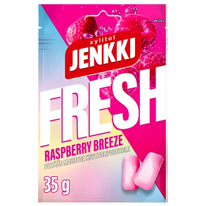 Jenkki Fresh Raspberry Breeze ksylitolipurukumi 35g