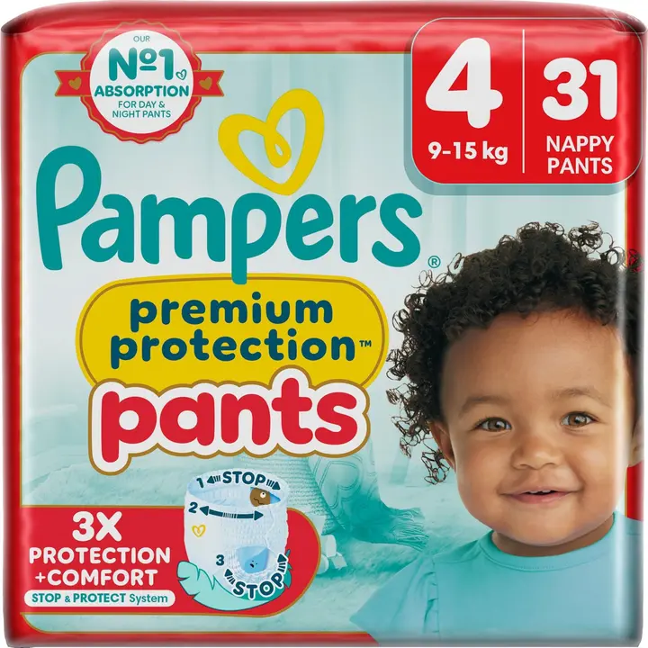 Pampers Premium Protection Pants S4 9-15kg 31kpl housuvaippa