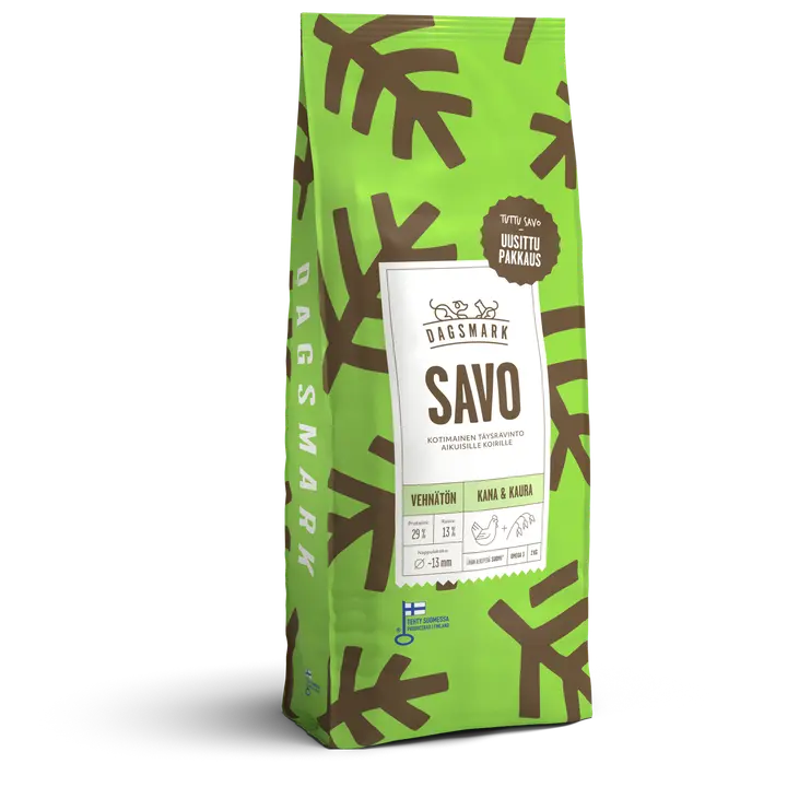Dagsmark SAVO vehnätön koiran kuivaruoka kana-kaura 2kg