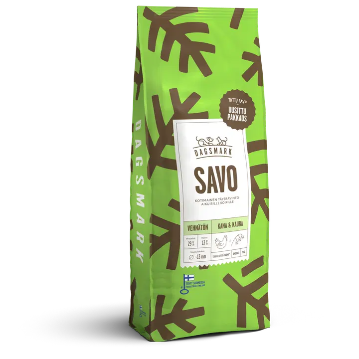 Dagsmark SAVO vehnätön koiran kuivaruoka kana-kaura 2kg