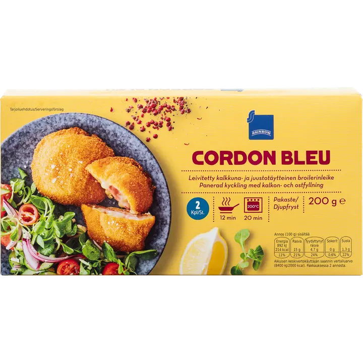 Rainbow broilerinleike cordon bleu 200 g pakaste