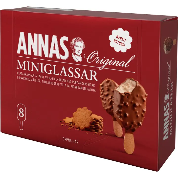 Annas Mini Sticks jäätelö 8-p monipakkaus 400ml/280g