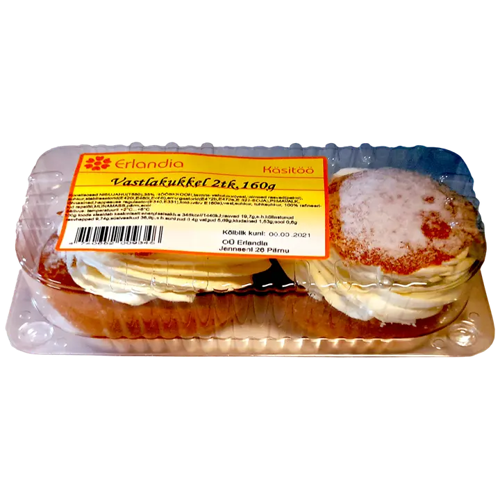 Erlandia Vastlakukkel Vahukoorega 2x80 g