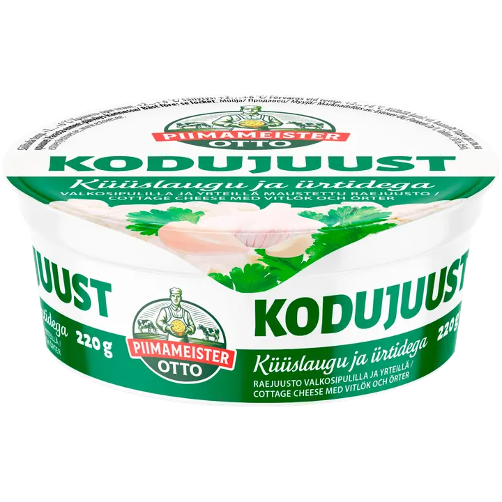 Piimameister Otto kodujuust küüslaugu ja ürtidega 220g