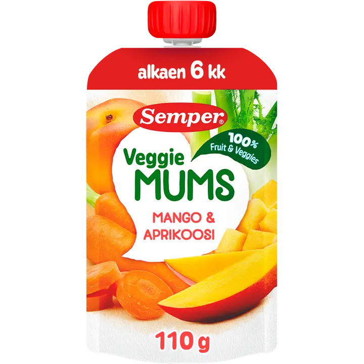 Semper Veggiemums Mango & aprikoosi alkaen 6kk hedelmäsose 110g