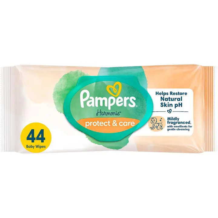 Pampers Harmonie protect & care 44kpl puhdistuspyyhe