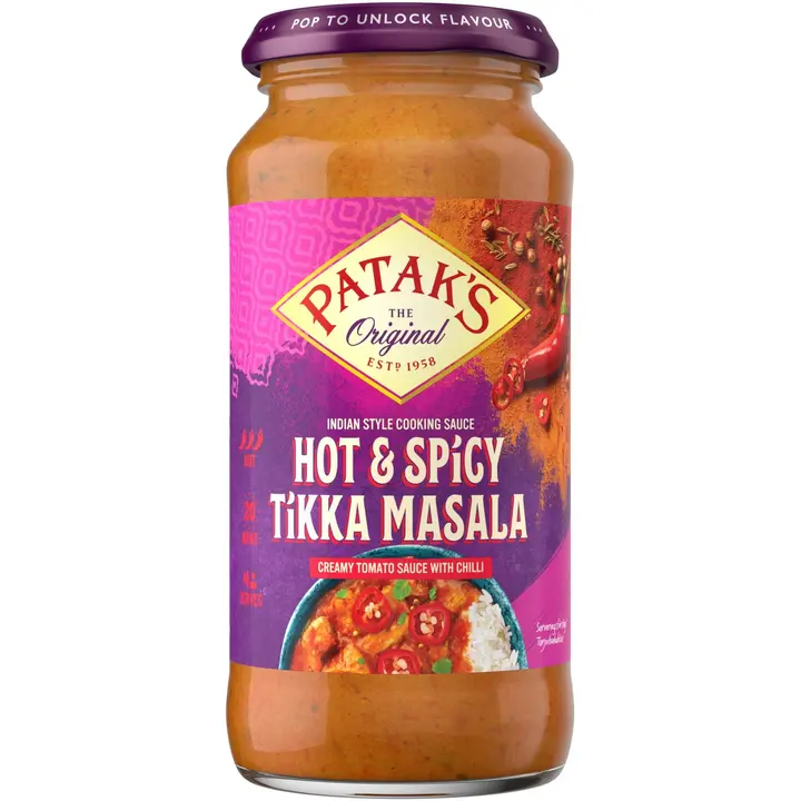 Patak's Tikka Masala Hot and Spicy Currykastike 450g