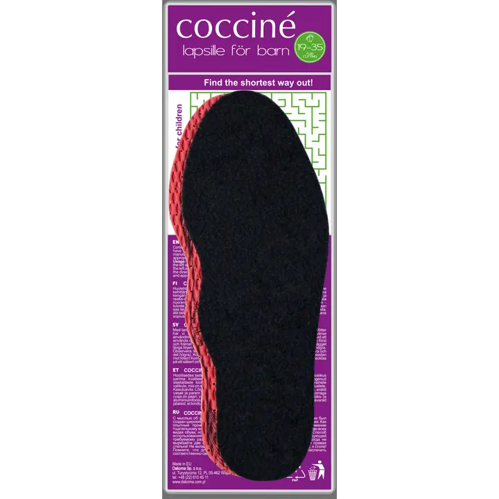 Coccine lasten lateksi-fleecepohjallinen, koko 19-35 leikattava