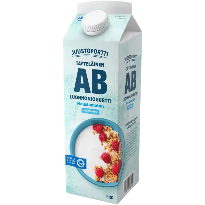 Juustoportti täyteläinen AB-luonnonjogurtti 1 kg maustamaton laktoositon
