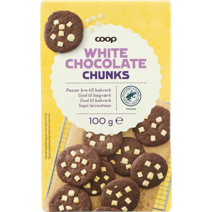 Coop valge shokolaadi tükid 100g küpsetamiseks