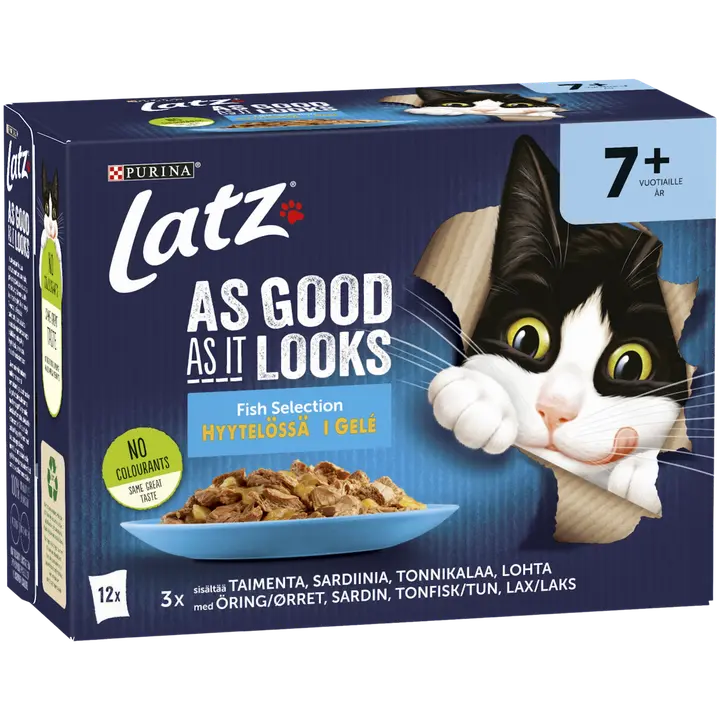 Latz täissööt vanematele kassidele kalaga tarrendis 12x85g