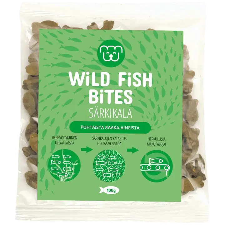 Wild Fish Bites Särkikalakeksi 100g lemmikkieläimille