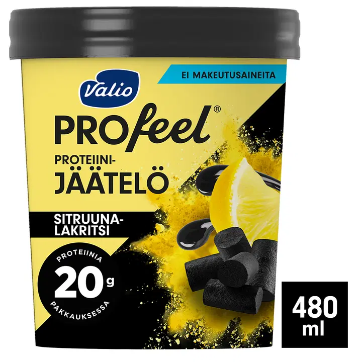 Valio PROfeel® jäätelö 480 ml sitruuna-lakritsi laktoositon