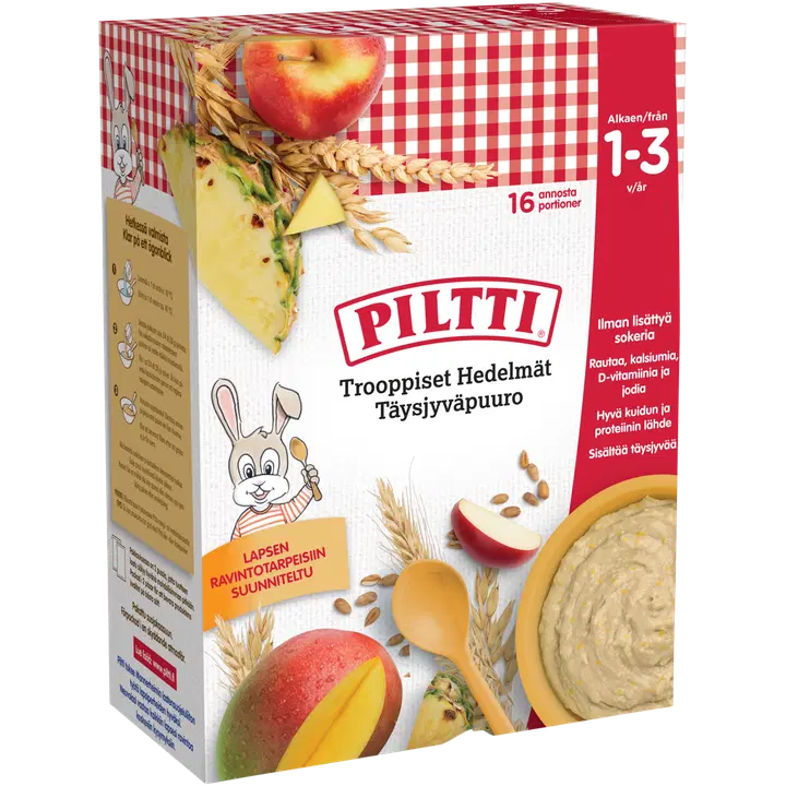 Piltti 2x240g Trooppiset Hedelmät Täysjyväpuuro 1-3v