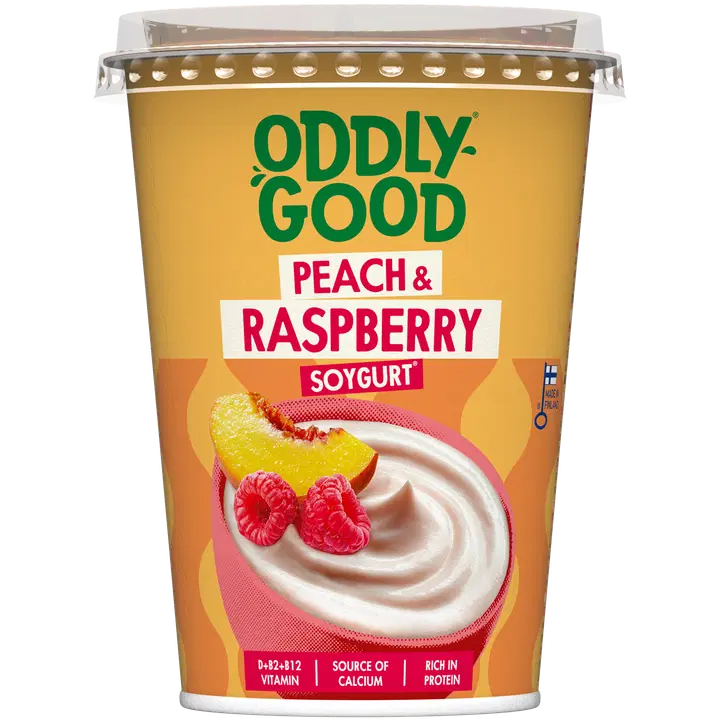 Oddlygood sojavahepala virsiku-vaarikamaitseline, 400 g