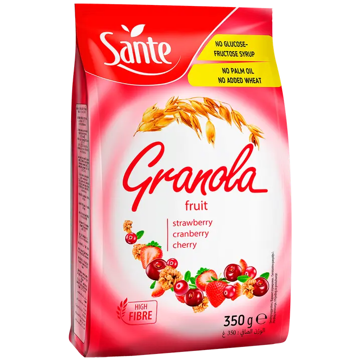 Sante krõbe müsli punaste marjadega granola premium 350 g