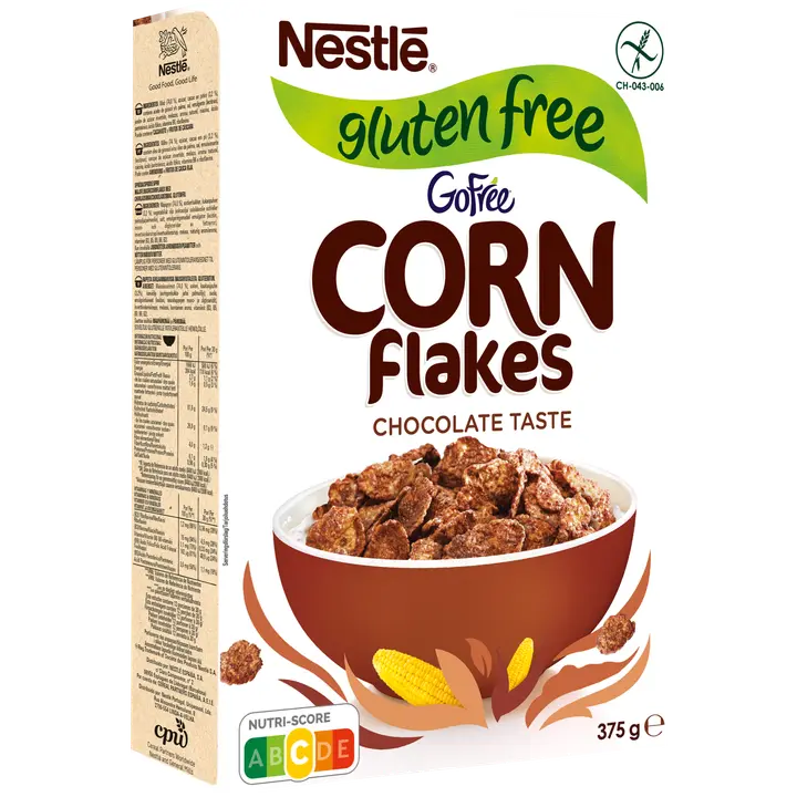 Nestlé GoFree 375g suklaanmakuisia gluteenittomia maissihiutaleita