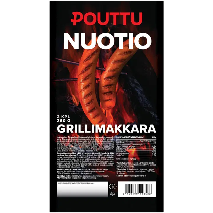 Pouttu Nuotio Grillimakkara 260g