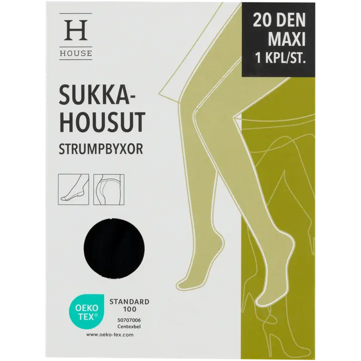House naisten sukkahousut maxi 20 den plus-koko musta, koko 48-52