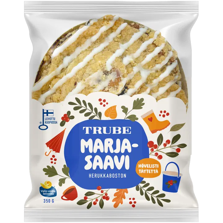 Trube Marjasaavi Herukkaboston 350 g herukkatäytteinen bostonpulla
