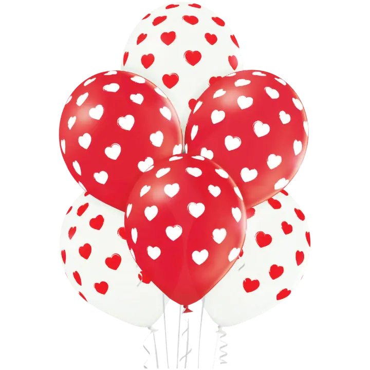 Ilmapallokeskus Sydän ilmapallot 30 cm 6 kpl/pss