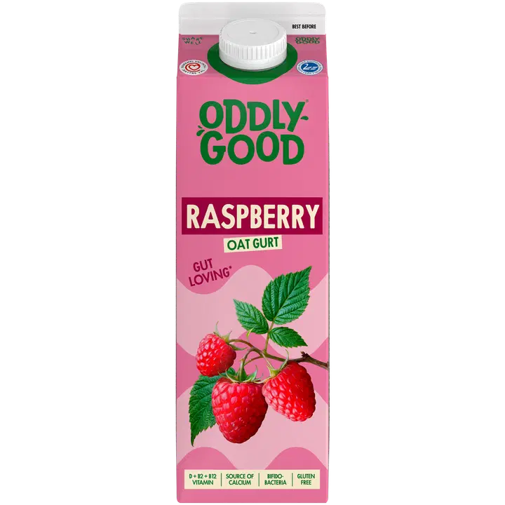 Oddlygood® kaurapohjainen gurtti 1 kg vadelma gluteeniton