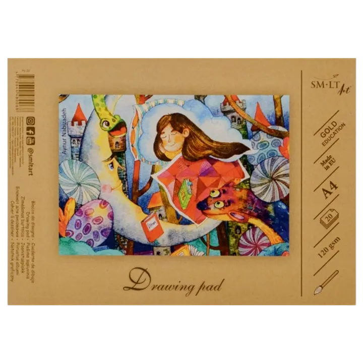 Smiltainis joonistusplokk a4 20l 120g